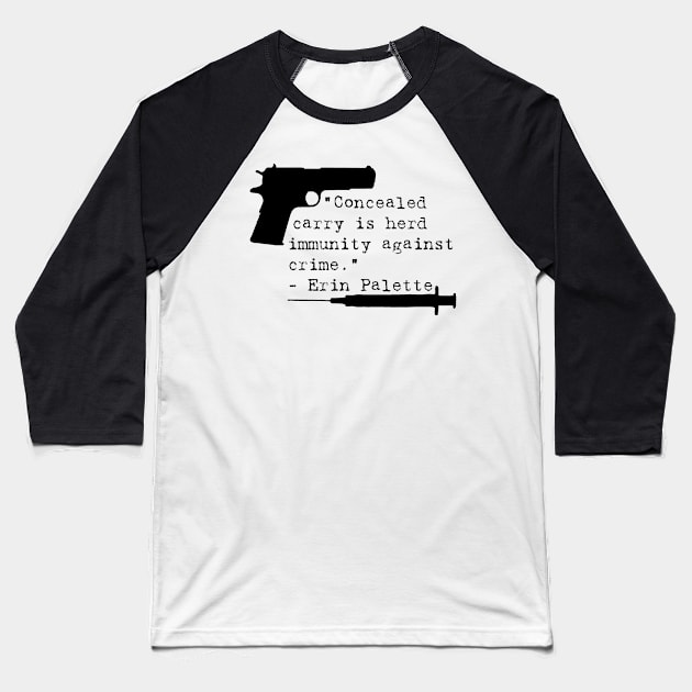 Herd Immunity, Black Text Baseball T-Shirt by Operation Blazing Sword
